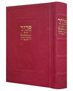 Siddur Annotated English Large Leather Hot Pink 6x9