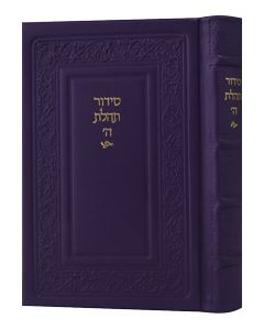 Siddur Hebrew Text & Eng. Instructions Leather Purple