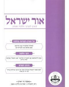 Ohr Yisroel - Kovetz Leinyanei Halachah U'Minhag vol. 82