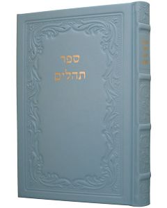 Tehillim Large Leather Light Blue 6 x 9